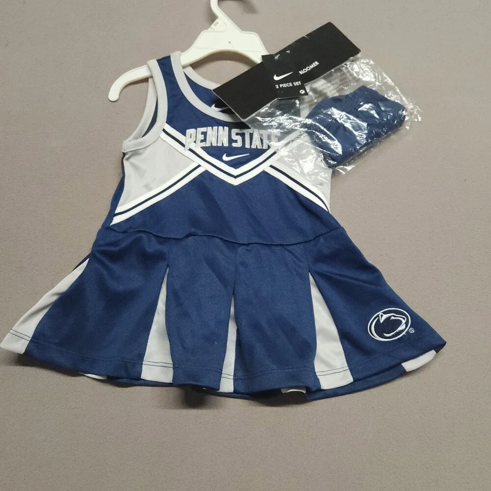 Nike Penn State Cheerleader Dress Toddler Girls 18M Navy Blue Gray Polyester New